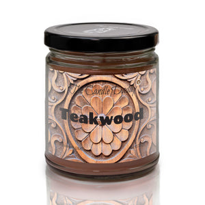 Teakwood - Teak Wood Scented - 6 Oz Jar Candle - 40 Hour Burn Time - The Candle Daddy