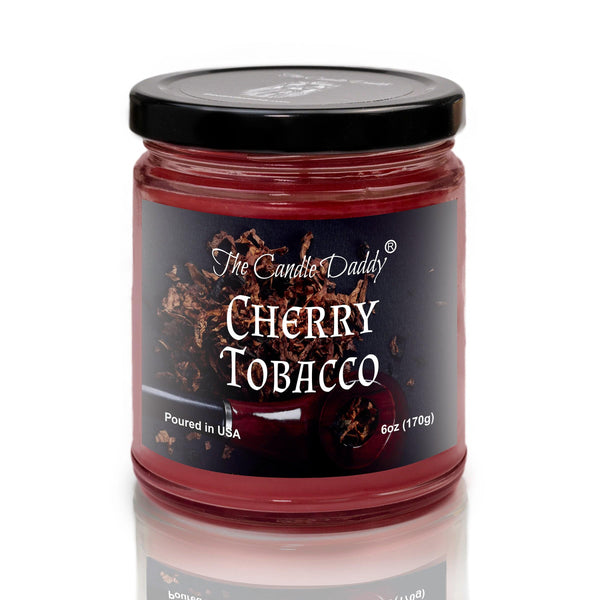 Cherry Tobacco Scented Candle - 6 Ounce - 40 Hour Burn - The Candle Daddy