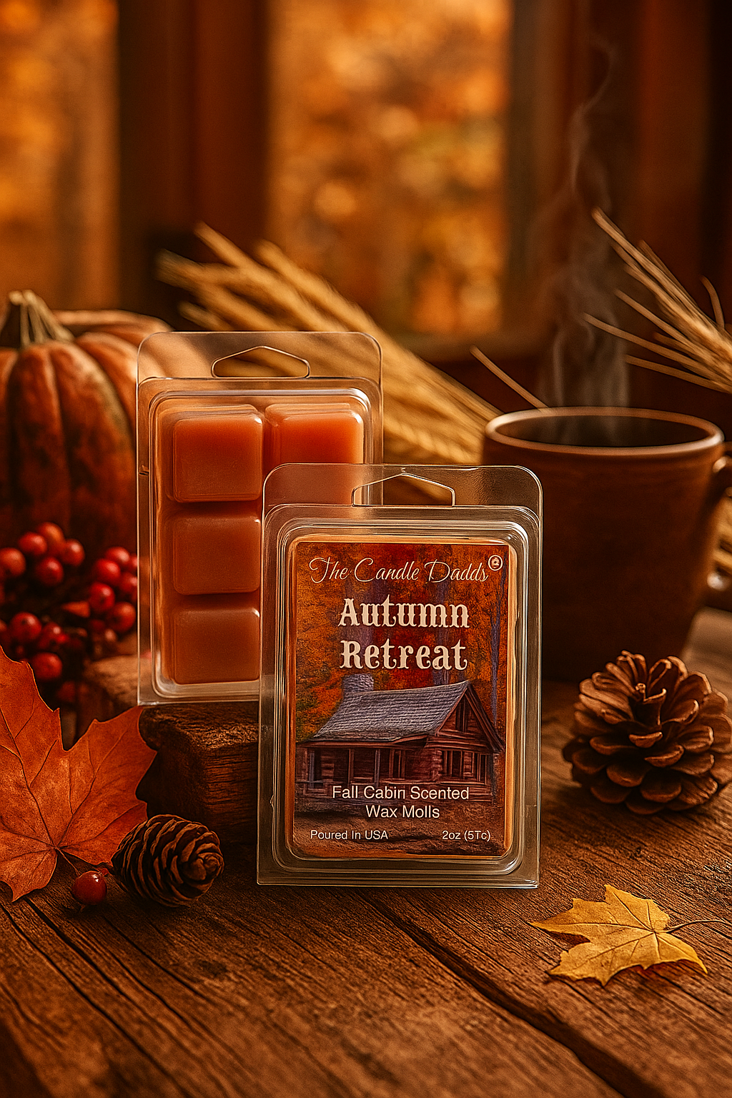 Autumn Retreat - Fall Cabin Maximum Scented Wax Melt - 1 Pack - 2 Ounces - 6 Cubes