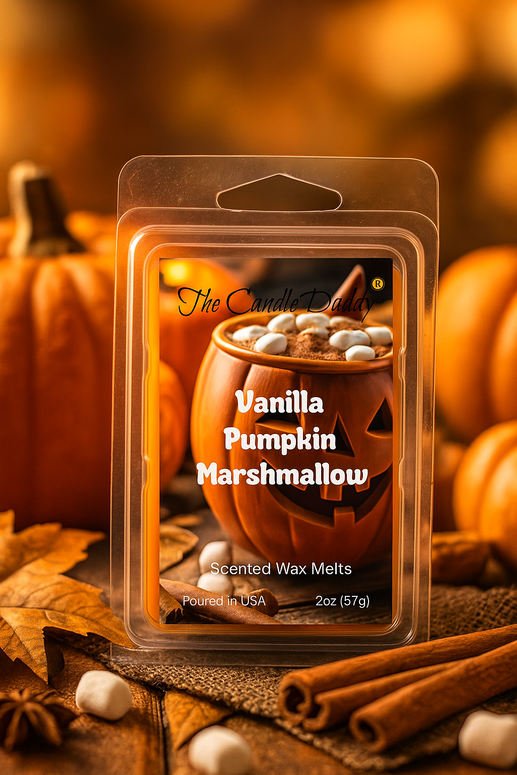 Vanilla Pumpkin Marshmallow Maximum Scented Wax Melt - 1 Pack - 2 Ounces - 6 Cubes