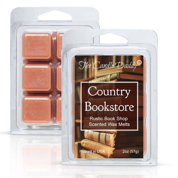 Country Bookstore - Rustic Book Shop Maximum Scented Wax Melt - 1 Pack - 2 Ounces - 6 Cubes