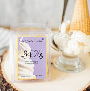 Lick Me - Vanilla Waffle Cone Ice Cream Scented Wax Melt - 1 Pack - 2 Ounces - 6 Cubes - The Candle Daddy