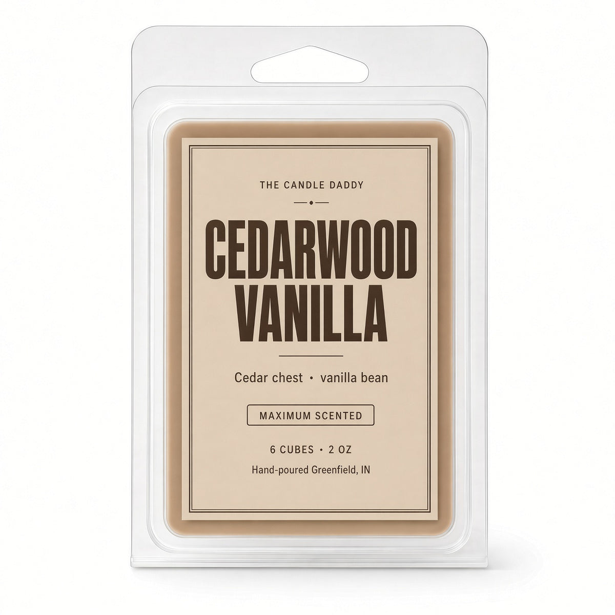 Cedarwood Vanilla Maximum Scented Wax Melt - 1 Pack - 2 Ounces - 6 Cubes