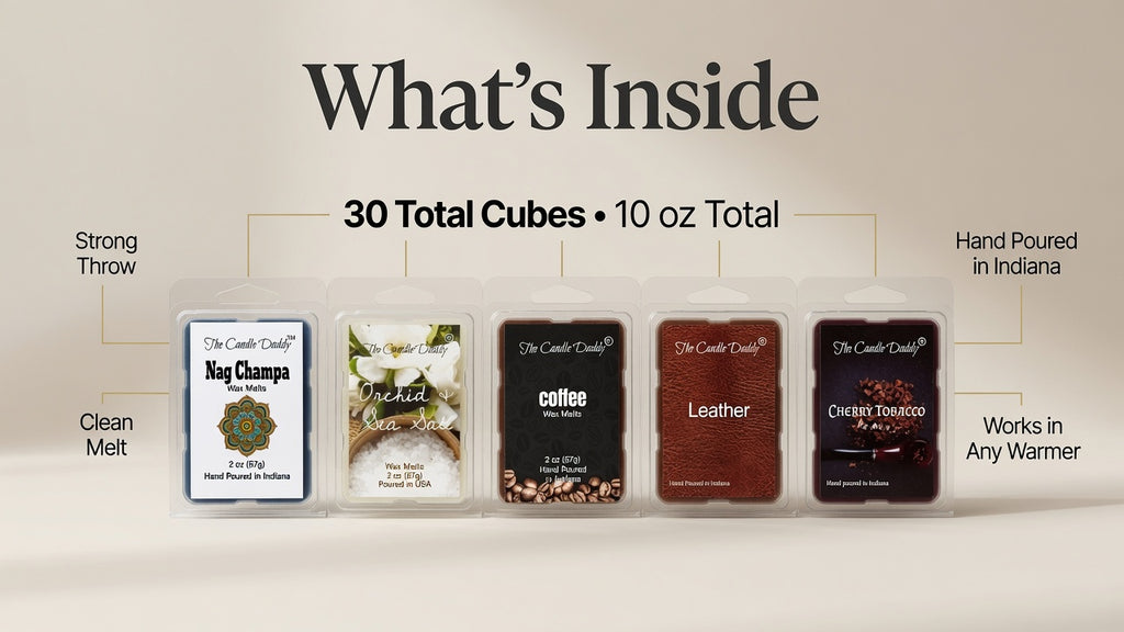 The Candle Daddy's Family Friendly Faves Volume I - 5 Pack of Wax Melts -  30 Total Cubes - 10 Total Ounces