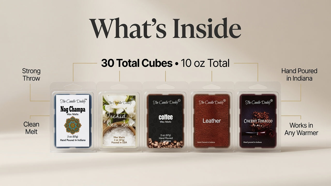 The Candle Daddy's Family Friendly Faves Volume I - 5 Pack of Wax Melts -  30 Total Cubes - 10 Total Ounces