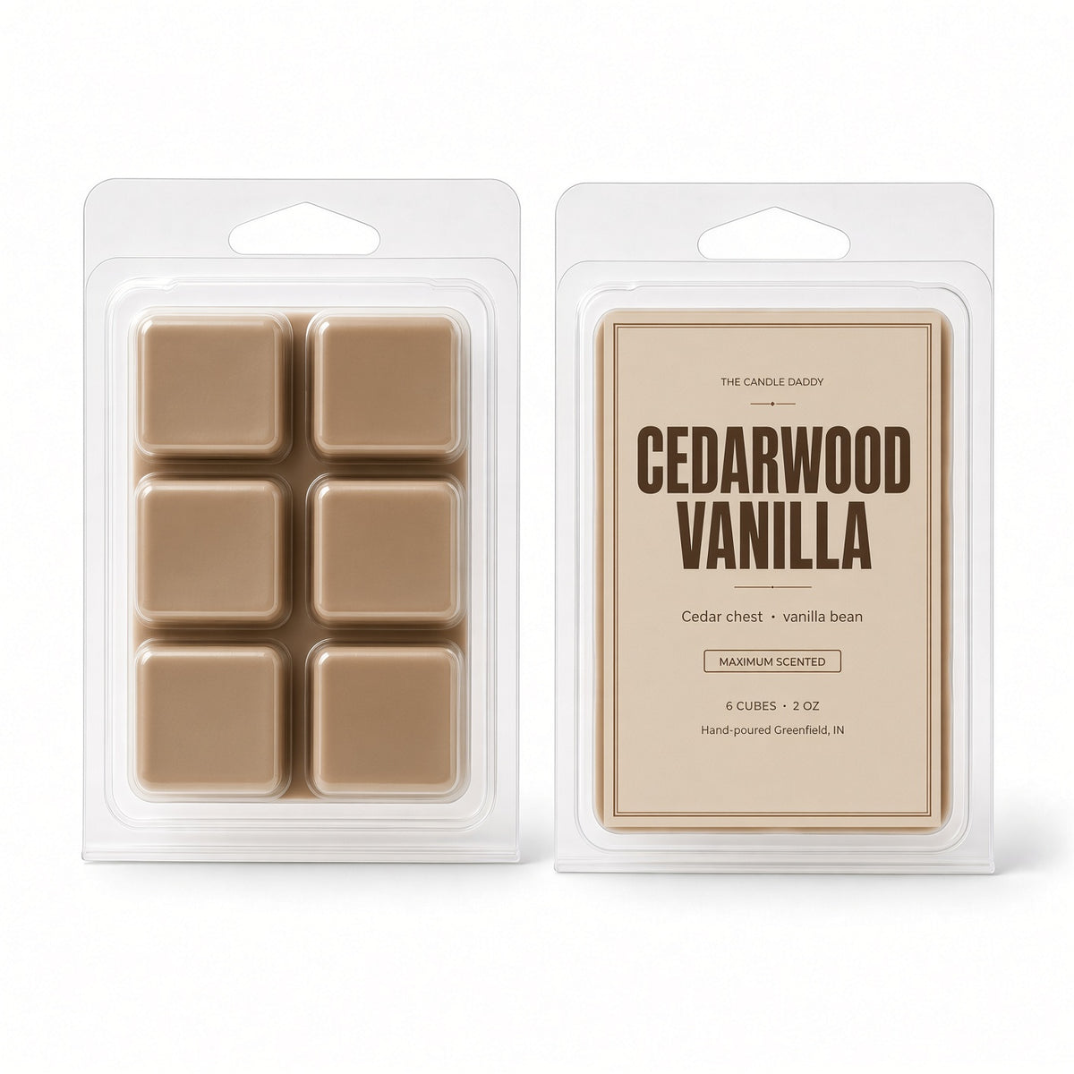 Cedarwood Vanilla Maximum Scented Wax Melt - 1 Pack - 2 Ounces - 6 Cubes