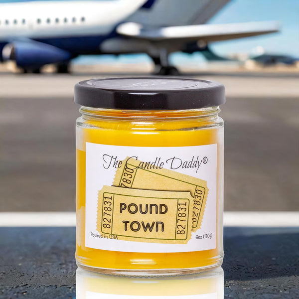 That One Way Ticket To Pound Town - Lemon Pound Cake Scented - Funny 6 oz Jar Candle- 40 hour burn time