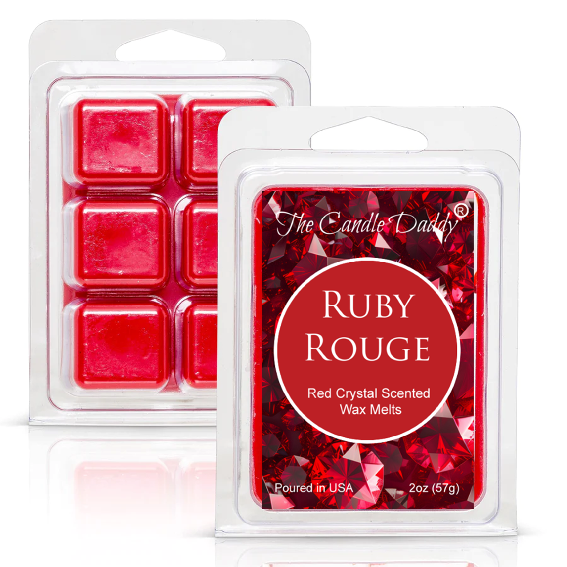 Ruby Rouge - Red Crystal Maximum Scented Wax Melt - 1 Pack - 2 Ounces - 6 Cubes