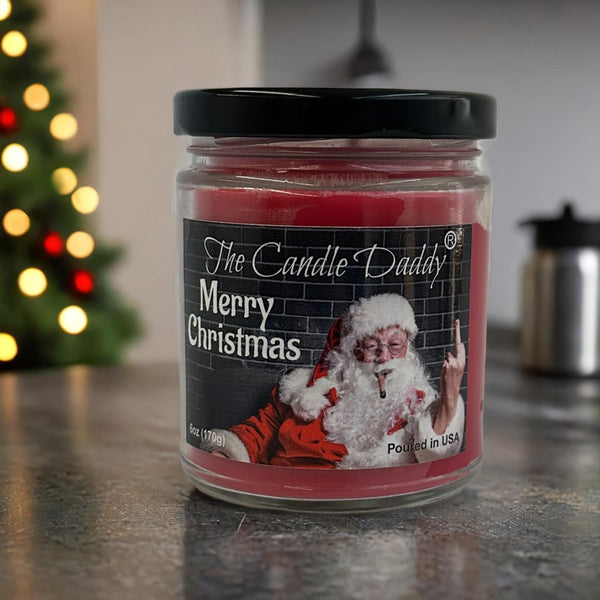 Merry Christmas (Santa Bird) Holiday Candle - Funny Christmas Day Scented Candle - Funny Holiday Candle for Christmas, New Years - Long Burn Time, Holiday Fragrance, Hand Poured in USA - 6oz