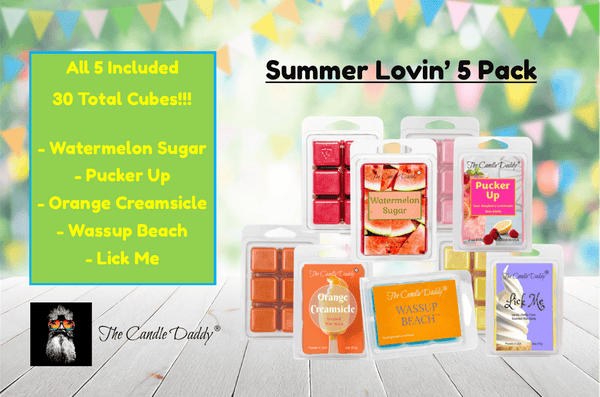 Summer Lovin' 5 Pack - 5 Amazing Summer Wax Melts - 30 Total Cubes - 10 Total Ounces - The Candle Daddy
