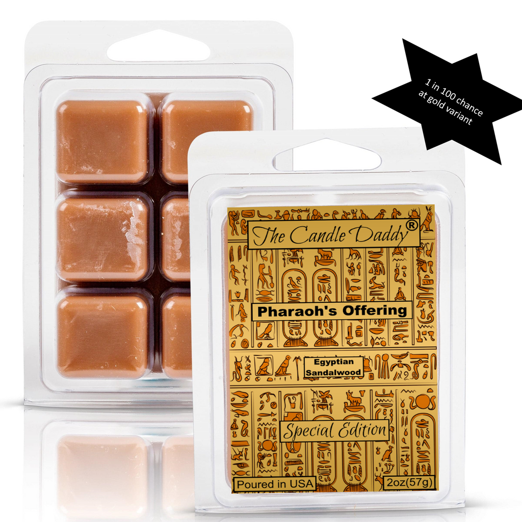 LIMITED - Pharaoh's Offering - Egyptian Sandalwood Scented Wax Melt - 1 Pack - 2 Ounces - 6 Cubes - Free Gift