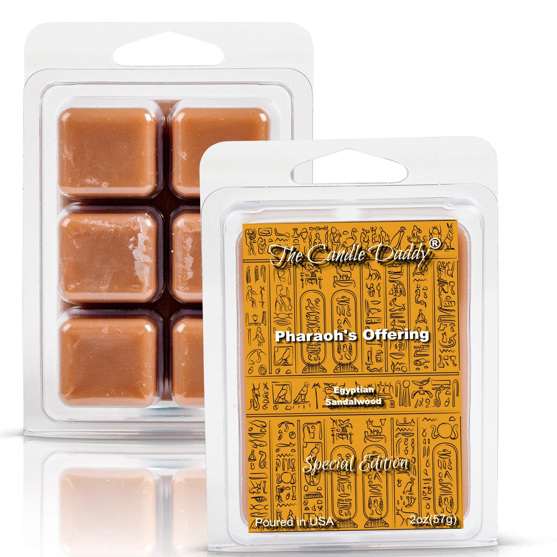 LIMITED - Pharaoh's Offering - Egyptian Sandalwood Scented Wax Melt - 1 Pack - 2 Ounces - 6 Cubes - Free Gift