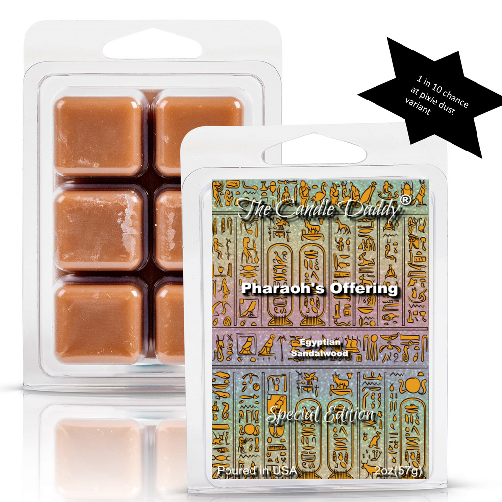 LIMITED - Pharaoh's Offering - Egyptian Sandalwood Scented Wax Melt - 1 Pack - 2 Ounces - 6 Cubes - Free Gift