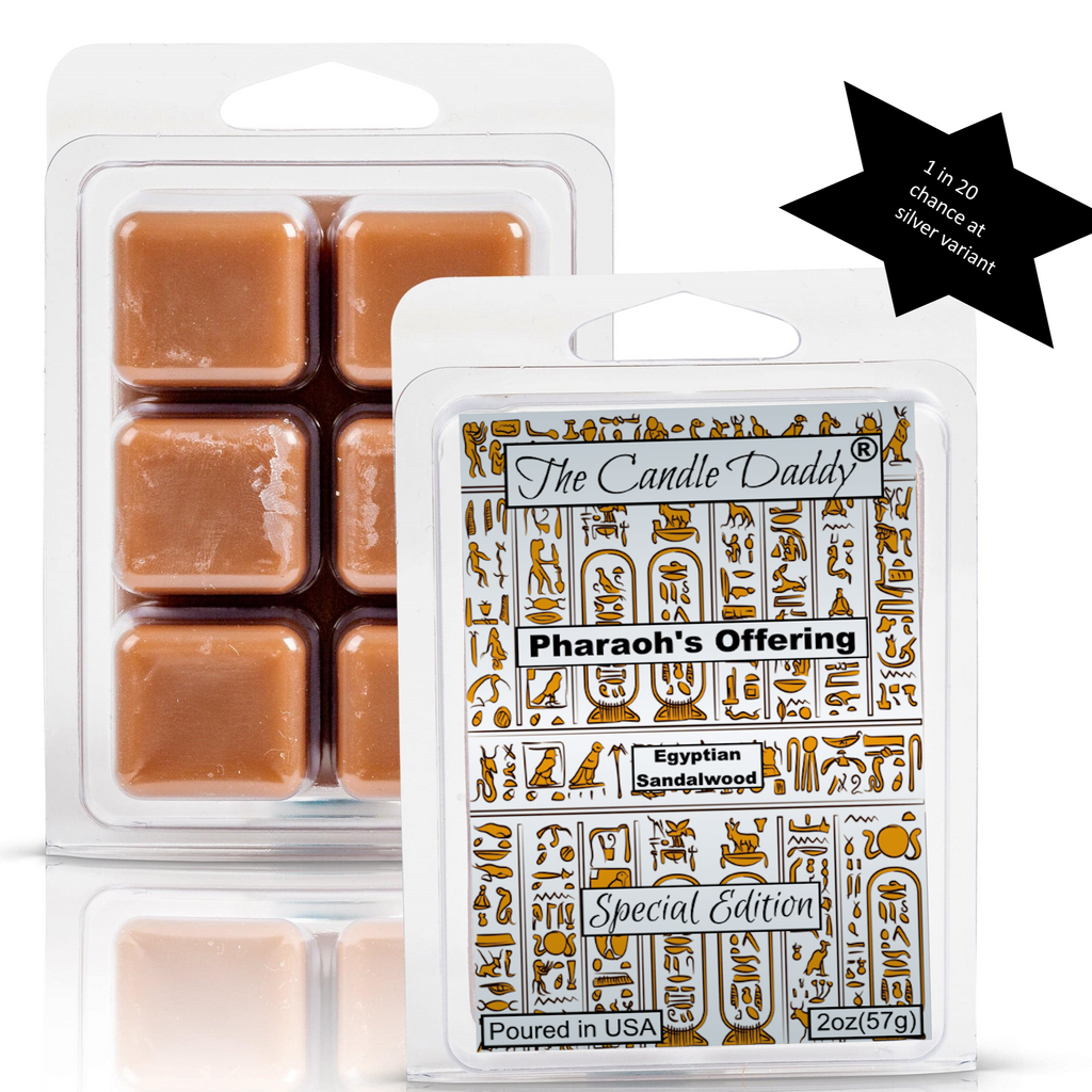 LIMITED - Pharaoh's Offering - Egyptian Sandalwood Scented Wax Melt - 1 Pack - 2 Ounces - 6 Cubes - Free Gift