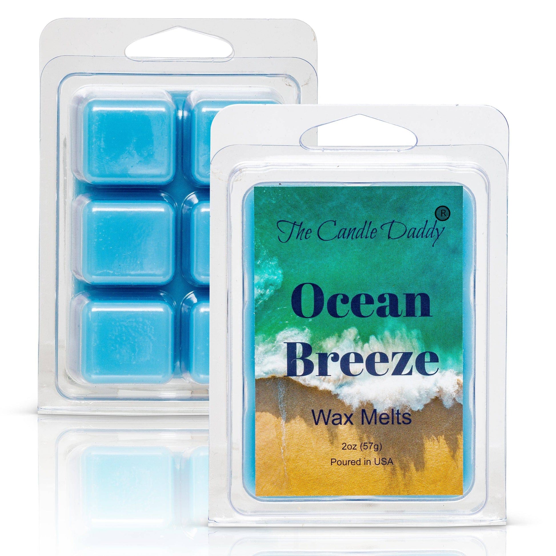 Ocean Breeze - 2 oz Wax Melt- 6 cubes- Refreshing Beach Scent, Gift for Women, Men, BFF, Friend, Wife, Mom, Birthday, Sister, Daughter, Sentimental - The Candle Daddy