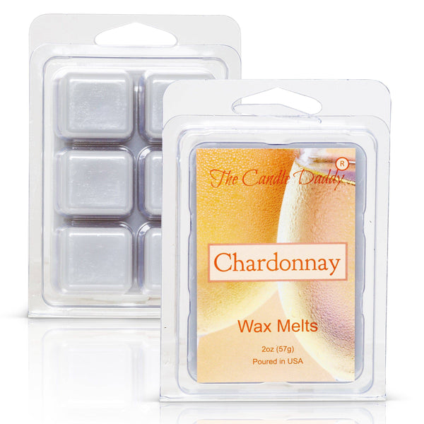 Chardonnay - White Wine Champagne Scented Melt- Maximum Scent Wax Cubes/Melts- 1 Pack -2 Ounces- 6 Cubes - The Candle Daddy