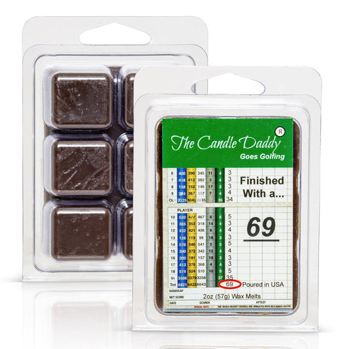 The Candle Daddy Goes Golfing - Finished With A....69 - Golf Course Dirt Scented Melt- Maximum Scent Wax Cubes/Melts- 1 Pack -2 Ounces- 6 Cubes - Blowout
