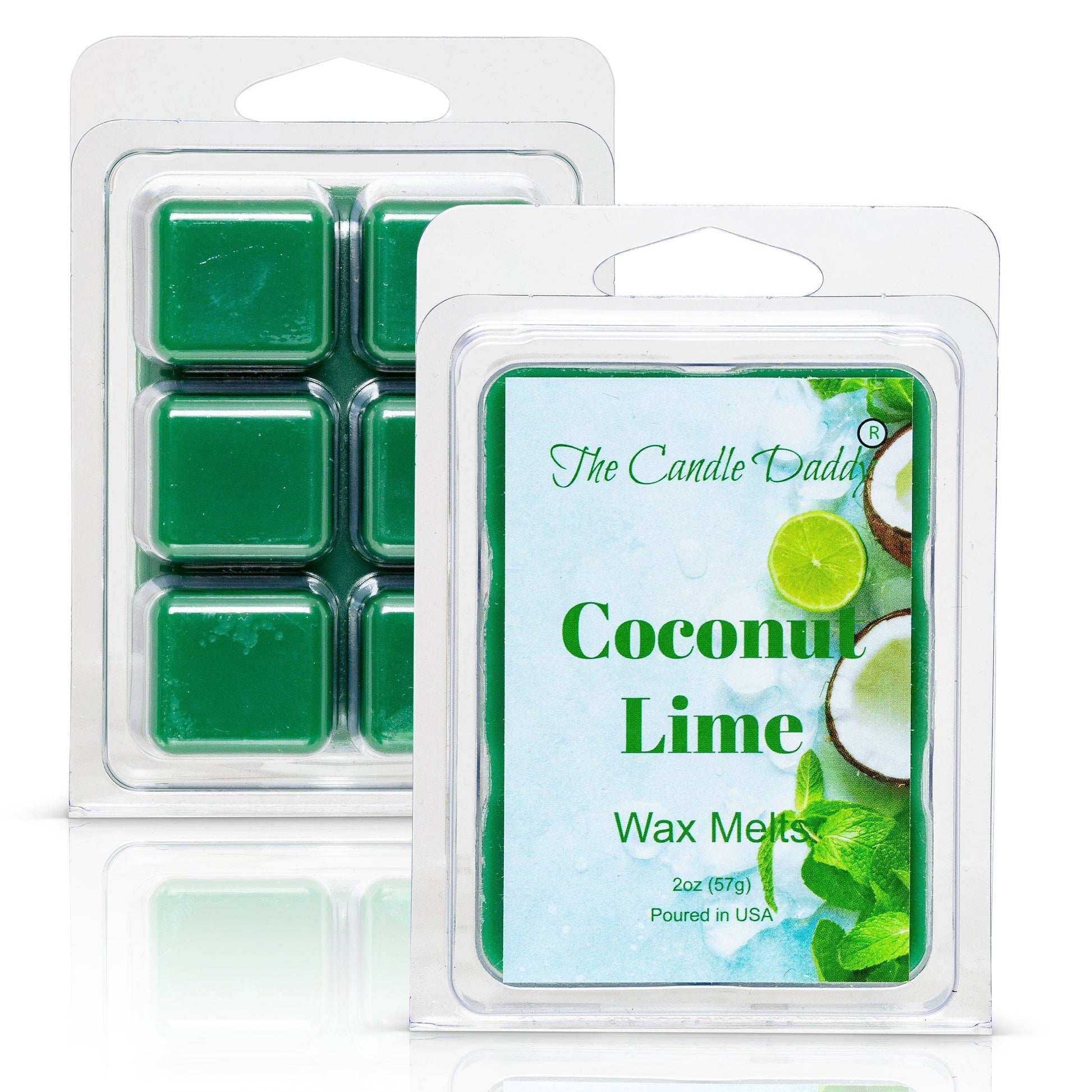 Coconut Lime - Amazing Combination of Citrus and Tropical Scented Melt- Maximum Scent Wax Cubes/Melts- 1 Pack -2 Ounces- 6 Cubes - The Candle Daddy