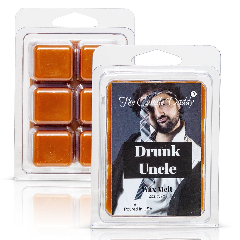 Drunk Uncle - Whiskey Scented Melt- Maximum Scent Wax Cubes/Melts- 1 Pack -2 Ounces- 6 Cubes - The Candle Daddy