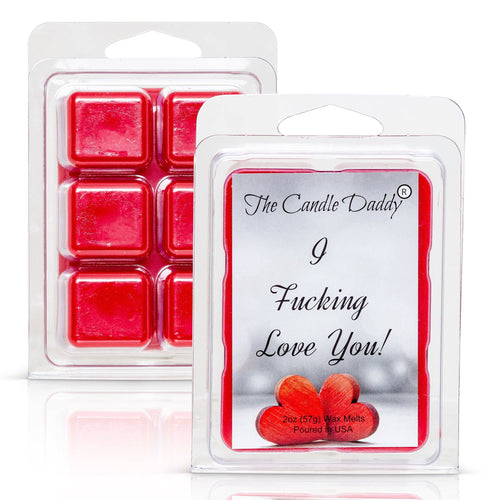 I Fucking Love You! - Valentine's Day Edition - Funny Sea Salt and Orchid Scented Wax Melt Cubes - 2 Ounces - Blowout