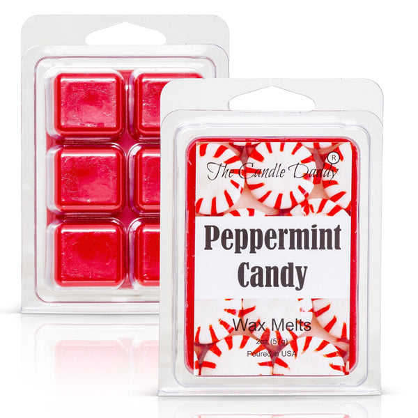 FREE SHIPPING - Peppermint Candy - Minty Fresh Scented Melt - Maximum Scent Wax Cubes/Melts- 1 Pack -2 Ounces- 6 Cubes