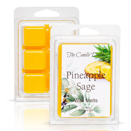 Pineapple Sage - Tropical Herbal Scented Melt- Maximum Scent Wax Cubes/Melts- 1 Pack -2 Ounces- 6 Cubes - Blowout