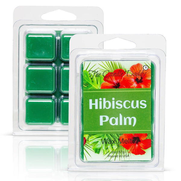 Hibiscus Palm - Lush, Botanical Scented Melt- Maximum Scent Wax Cubes/Melts- 1 Pack -2 Ounces- 6 Cubes - The Candle Daddy