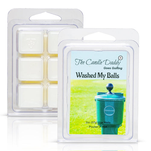 The Candle Daddy Goes Golfing - Washed My Balls - Clean Golf Ball Scented Melt- Maximum Scent Wax Cubes/Melts- 1 Pack -2 Ounces- 6 Cubes - Blowout