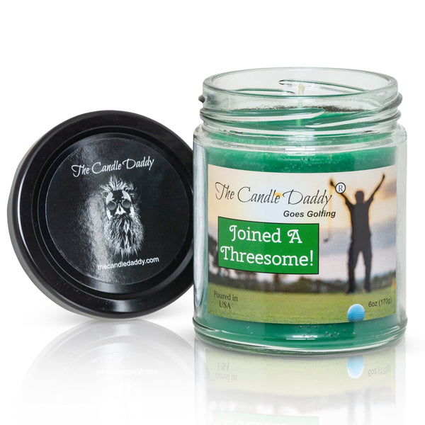 The Candle Daddy Goes Golfing - Joined a Threesome - Fairway Grass Scented 6 Ounce Jar Candle - 40 Hour Burn - The Candle Daddy
