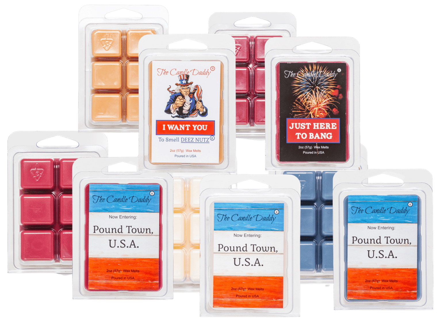 4th of July 5 Pack - 5 Amazing Fourth of July Summer Wax Melts - 30 Total Cubes - 10 Total Ounces - The Candle Daddy