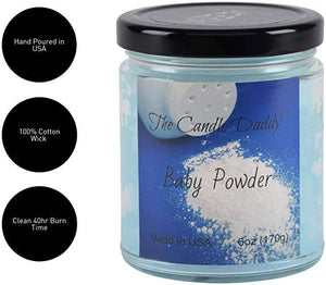 Baby Powder Jar Candle - 6 Ounce - 40 Hour Burn - The Candle Daddy