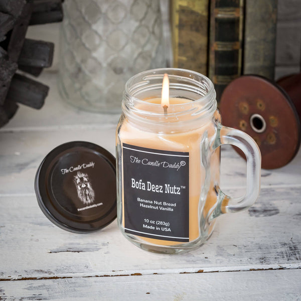 Bofa Deez Nutz Candle - 10 Ounce - 80 Hour Burn Time- The Candle Daddy- Banana Nut Bread-Hazelnut- Made in USA - The Candle Daddy