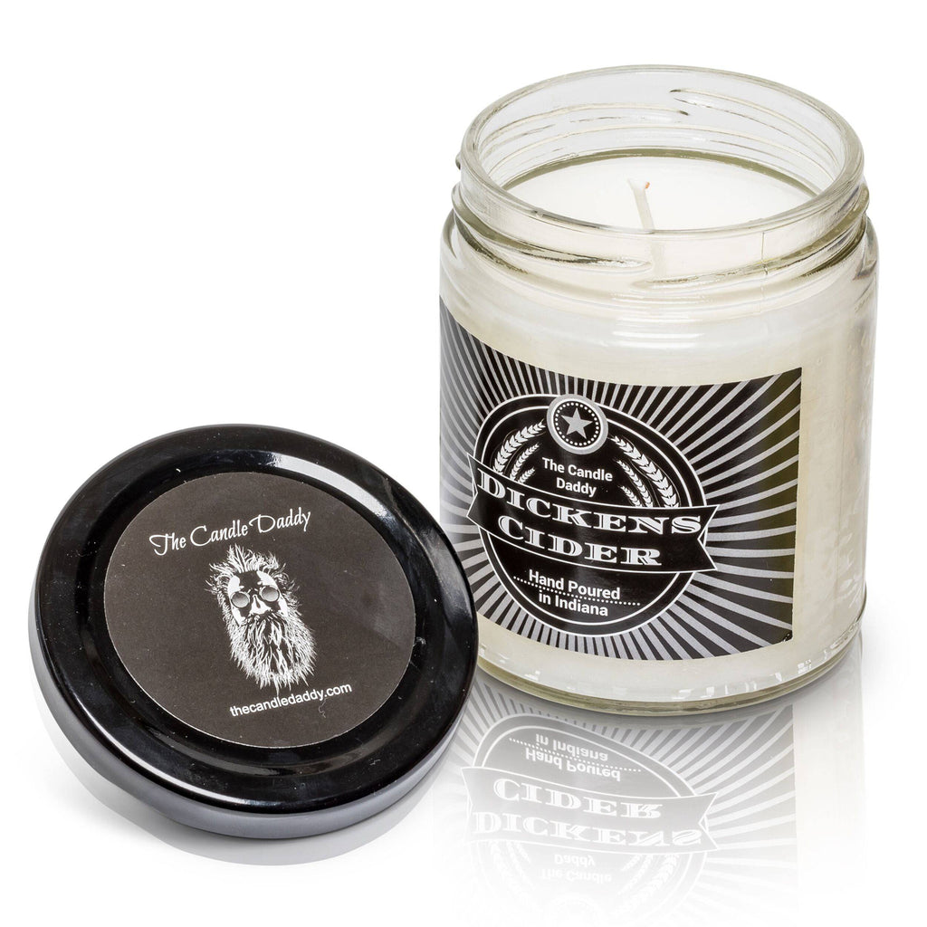 Dickens Cider- Apple Bourbon Cider Scented Jar Candle- 6 Ounce- 40 Hour Burn- Hand Poured in Indiana - The Candle Daddy