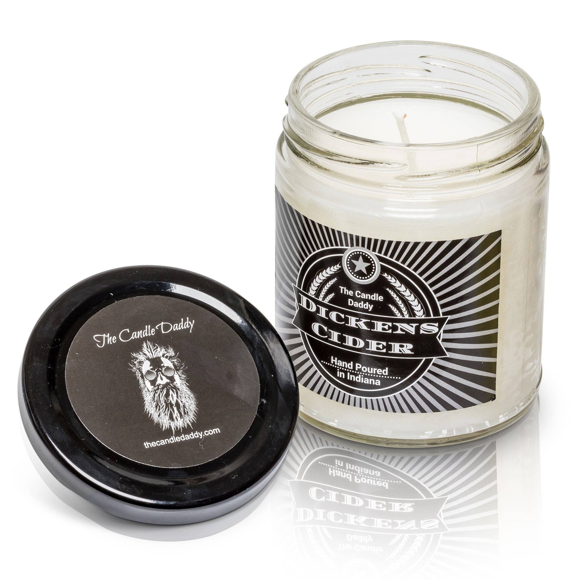 Dickens Cider- Apple Bourbon Cider Scented Jar Candle- 6 Ounce- 40 Hour Burn- Hand Poured in Indiana - The Candle Daddy