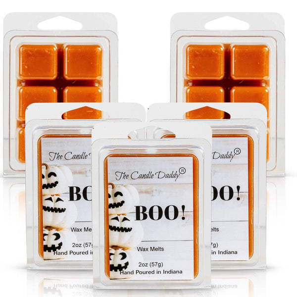 5 Pack - Boo! - Pumpkin Spice Scented Wax Melt Cubes - 2 Oz x 5 Packs = 10 Ounces - The Candle Daddy