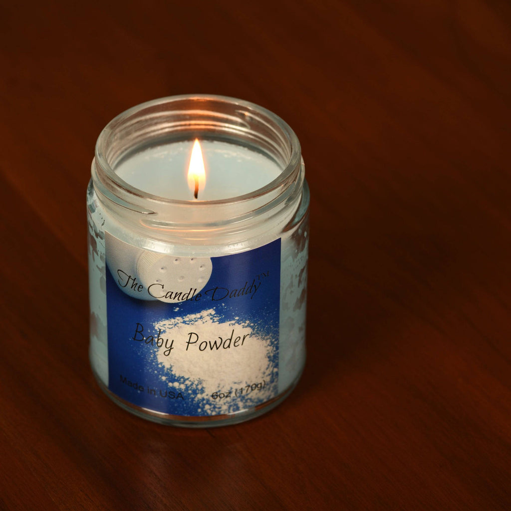 Baby Powder Jar Candle - 6 Ounce - 40 Hour Burn - The Candle Daddy