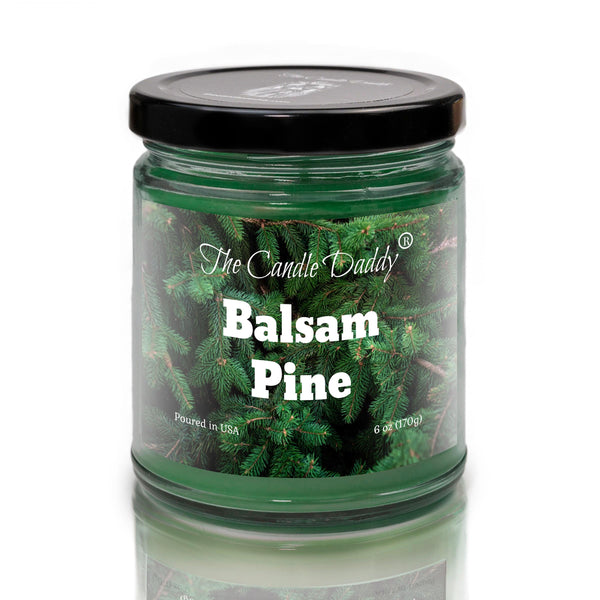 FREE SHIPPING - Balsam Pine - Refreshing Christmas Tree Scented -  Holiday 6 Oz Jar Candle - 40 Hour Burn Time