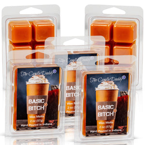 5 Pack - Basic Bitch - Pumpkin Spice Scented Wax Melts Cubes - 2 Ounces x 5 Packs = 10 Ounces - The Candle Daddy