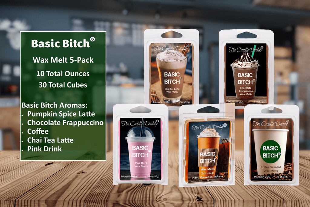 Basic Bitch Starter Pack - 5 Amazing Basic Drink Wax Melts - 30 Total Cubes - 10 Total Ounces - The Candle Daddy