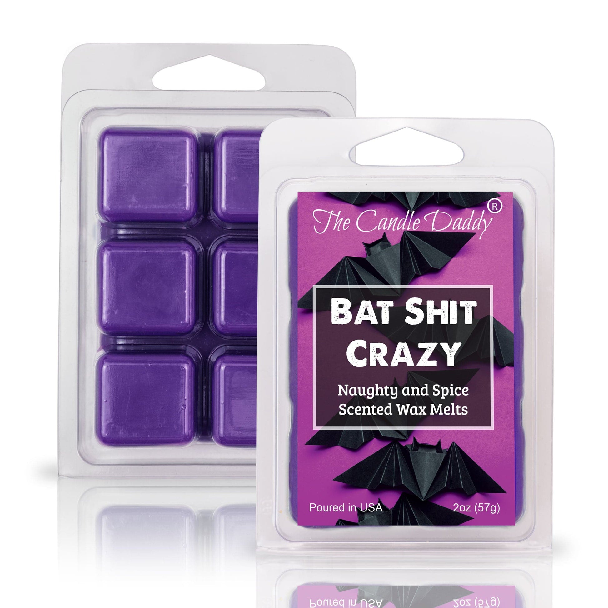 Bat Shit Crazy - Naughty and Spice Scented Wax Melt Halloween - 1 Pack - 2 Ounces - 6 Cubes - The Candle Daddy