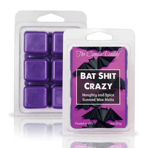 Bat Shit Crazy - Naughty and Spice Scented Wax Melt Halloween - 1 Pack - 2 Ounces - 6 Cubes - Blowout