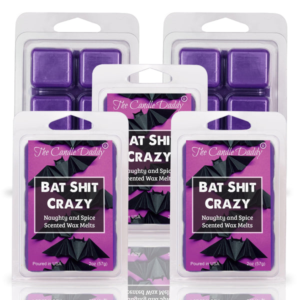 Bat Shit Crazy - Naughty and Spice Scented Wax Melt Halloween - 1 Pack - 2 Ounces - 6 Cubes - The Candle Daddy