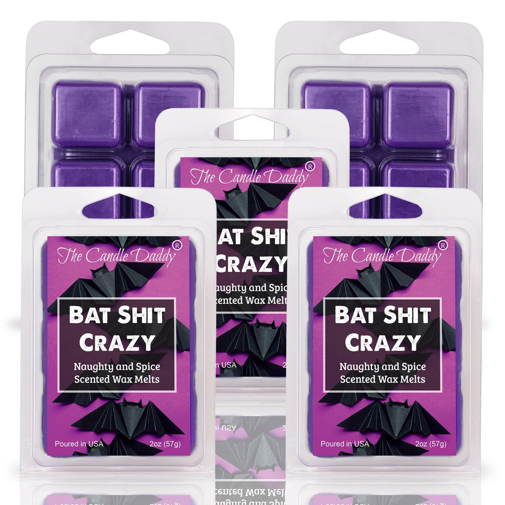 Bat Shit Crazy - Naughty and Spice Scented Wax Melt Halloween - 1 Pack - 2 Ounces - 6 Cubes - The Candle Daddy
