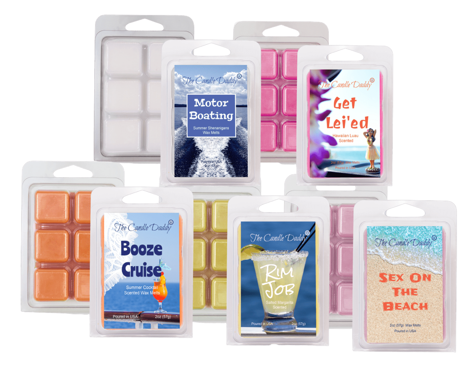 Beach Bash 5 Pack - 5 Amazing Summer Beach Wax Melts - 30 Total Cubes - 10 Total Ounces - The Candle Daddy
