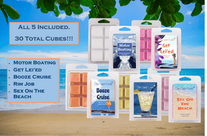 Beach Bash 5 Pack - 5 Amazing Summer Beach Wax Melts - 30 Total Cubes - 10 Total Ounces - The Candle Daddy