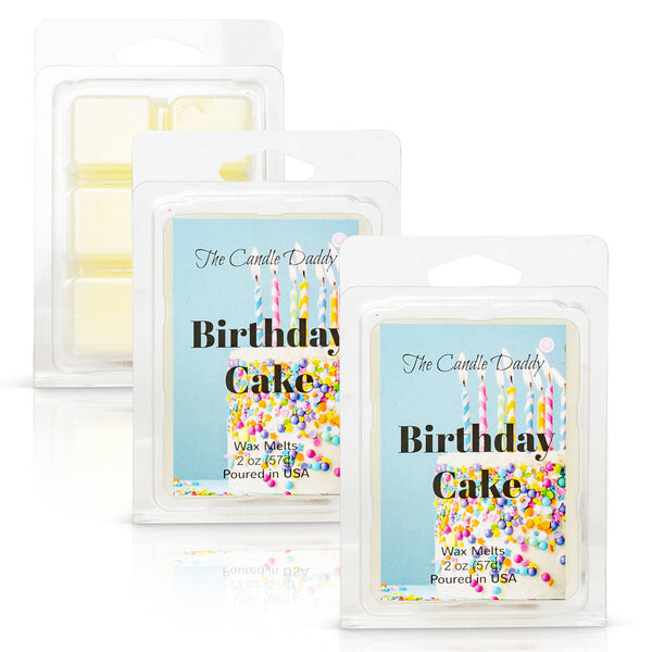 Birthday Cake - Cake Scented Melt- Maximum Scent Wax Cubes/Melts- 1 Pack -2 Ounces- 6 Cubes - The Candle Daddy