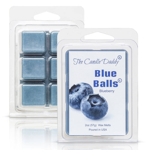Two Blue Balls - Ripe Blueberry Scented Melt - Maximum Scent Wax Cubes/Melts - 1 Pack - 2 Ounces - 6 Cubes - Blowout