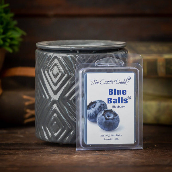 5 Pack - Two Blue Balls - Ripe Blueberry Scented Melt - Maximum Scent Wax Cubes/Melts - 2 Ounces x 5 Packs = 10 Ounces - The Candle Daddy