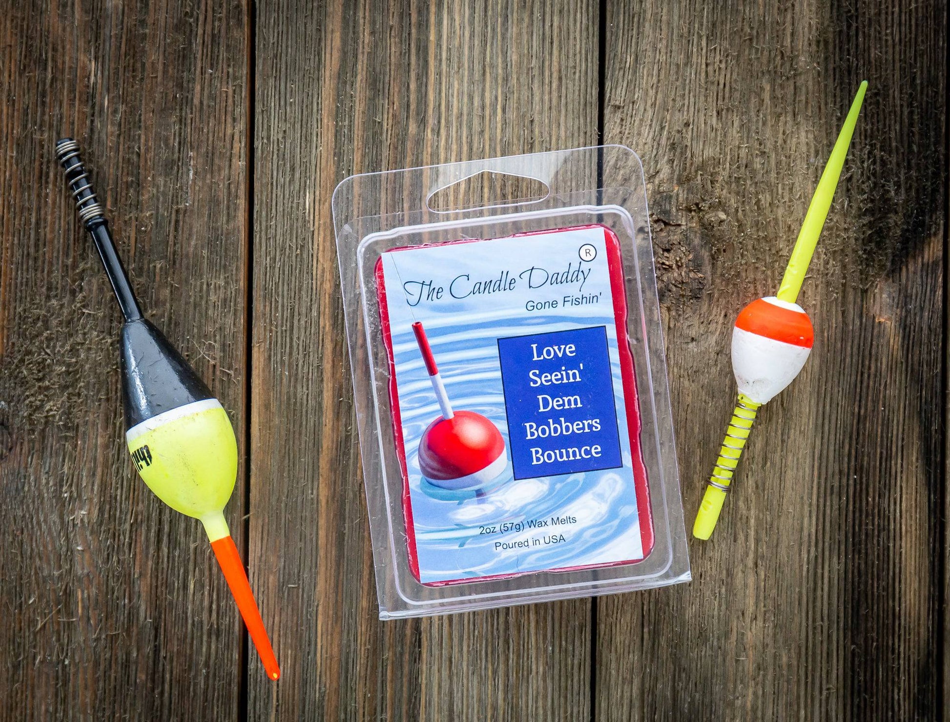 The Candle Daddy's Gone Fishin' -Love Seein' Dem Bobbers Bounce - Ripe Melons Scented Melt- Maximum Scent Wax Cubes/Melts- 1 Pack -2 Ounces- 6 Cubes - The Candle Daddy