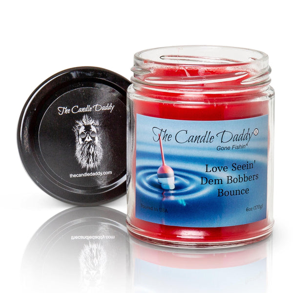 FREE SHIPPING - The Candle Daddy's Gone Fishin' -Love Seein' Dem Bobbers Bounce - Ripe Melons Scented Melt- Maximum Scent Jar Candle- 6 oz- 40 Hour Burn Time